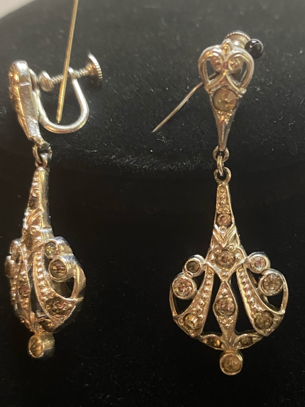 Rhinestone drop earrings